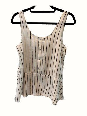 HATCH Maternity Striped Sleeveless Top XS White Black LN